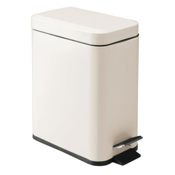 mDesign Small Step Trash Can Removable Liner Bucket Garbage Bin Cream 5L